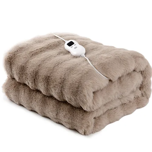 faux fur electric heated blanket
